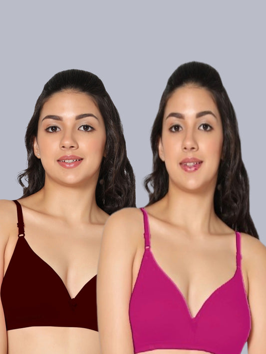 Eden02 Non Padded Medium Coverage Bra (Pack of 2)
