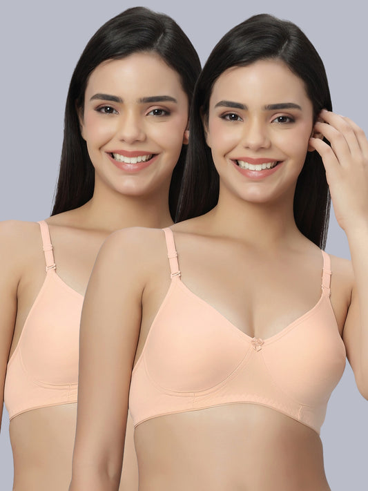 Eden101 Full Coverage Soft Padded Peach color Bra (pack of 2)