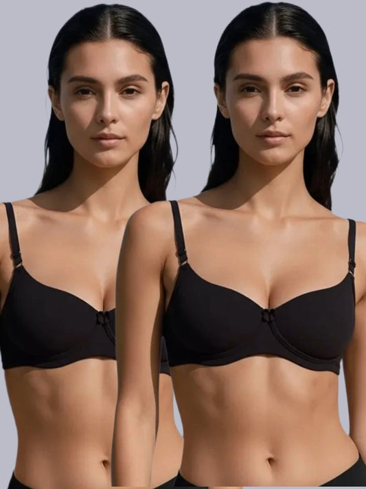 Wirefree, Padded, Plus Size, Cotton ,Medium Coverage ,Tshirt Bra, Eden 110,Black