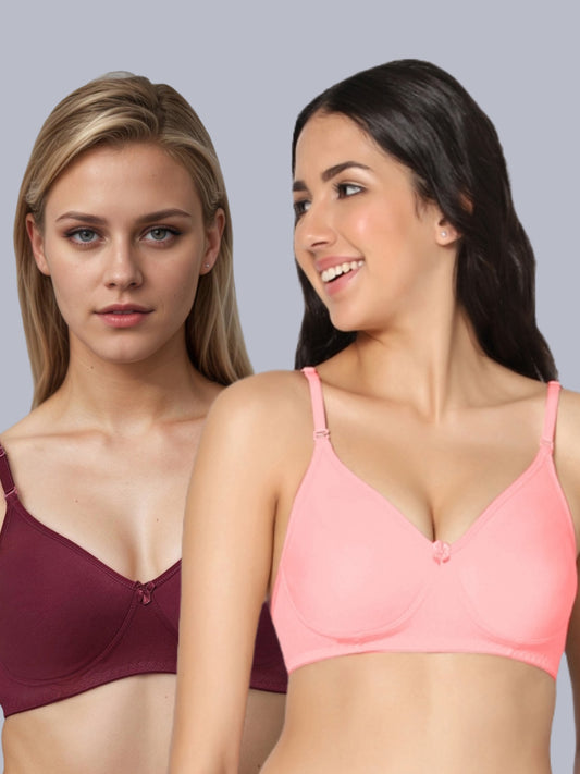 Eden01 Soft Padded Full Coverage Bra (Pack of 2)