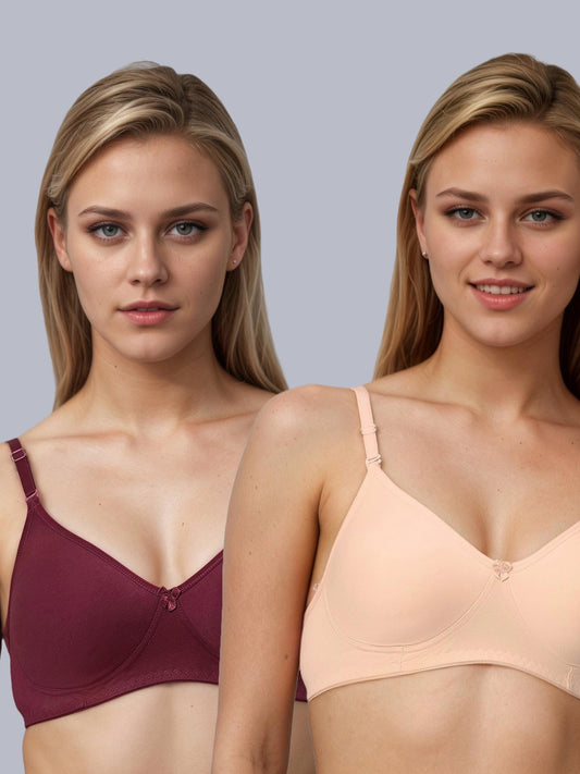 Eden01 Soft Padded Full Coverage Bra (Pack of 2)