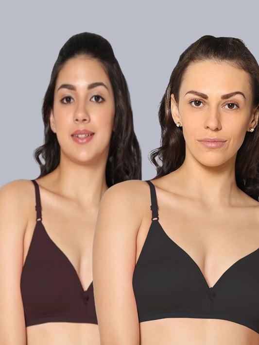 Eden02 Non Padded Medium Coverage Bra (Pack of 2)