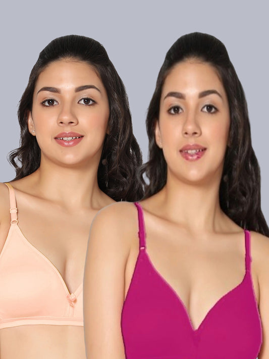 Eden02 Non Padded Medium Coverage Bra (Pack of 2)