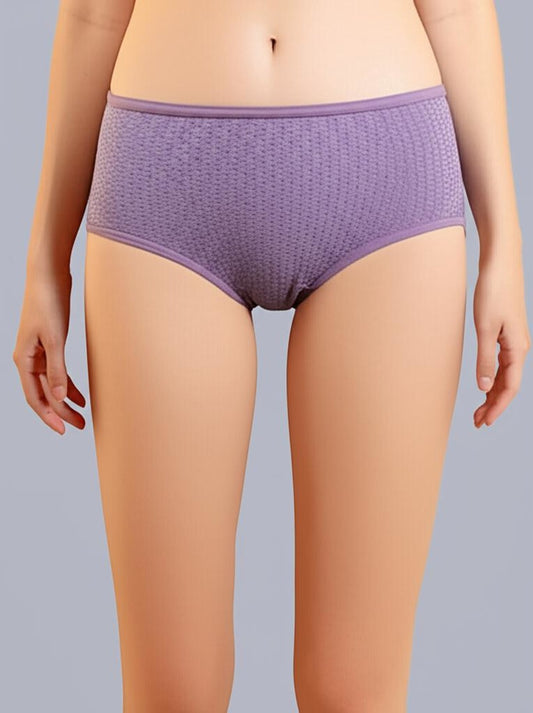 Eden Medium Rise Full Coverage Hipster Panty (Pack of 1) - Lavender printed