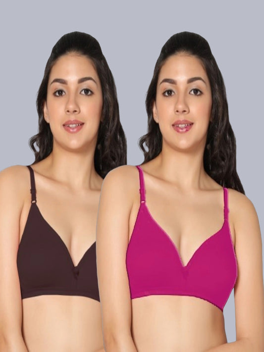 Eden02 Non Padded Medium Coverage Bra (Pack of 2)
