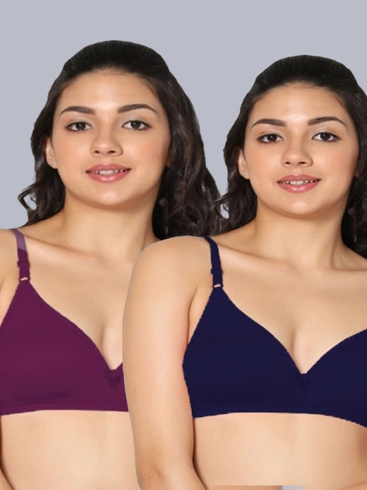 Eden02 Non Padded Medium Coverage Bra (Pack of 2)