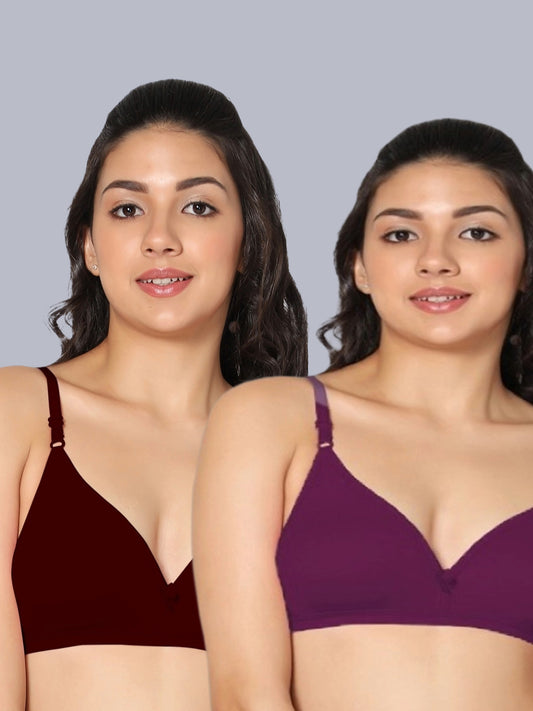 Eden02 Non Padded Medium Coverage Bra (Pack of 2)