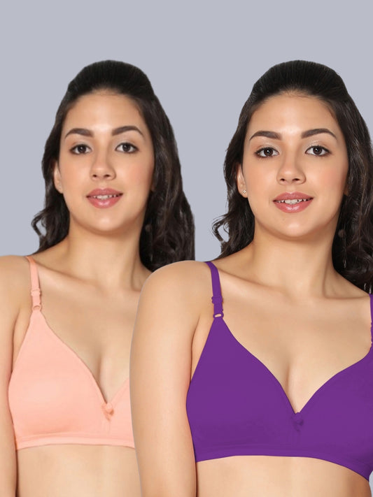 Eden02 Non Padded Medium Coverage Bra (Pack of 2)
