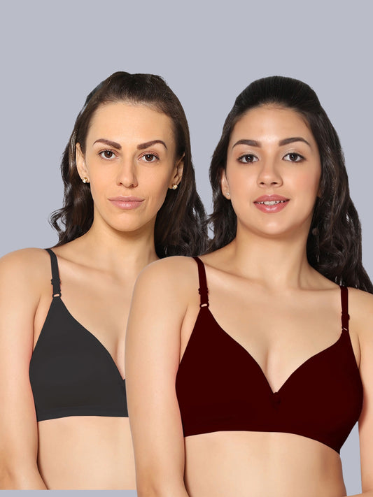 Eden02 Non Padded Medium Coverage Bra (Pack of 2)