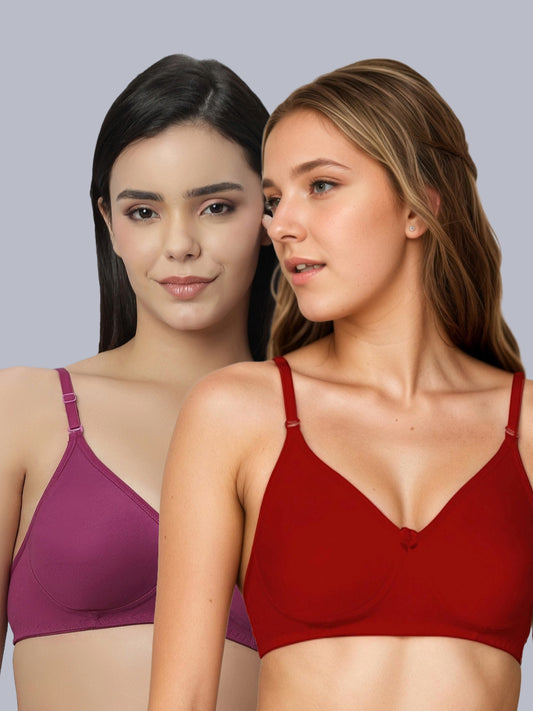Eden101 Soft Padded Full Coverage Bra (Pack of 2)