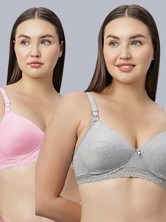 EDEN104Full Coverage Padded Nursing/Maternity Bra  (Pack of 2)