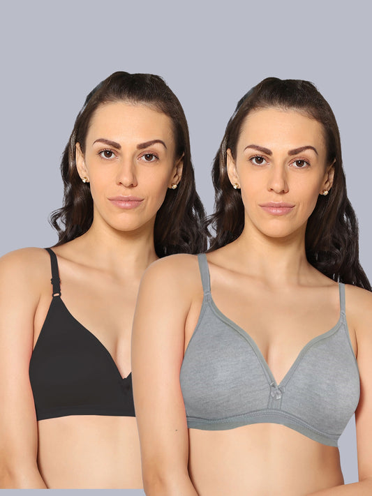 Eden02 Non Padded Medium Coverage Bra (Pack of 2)