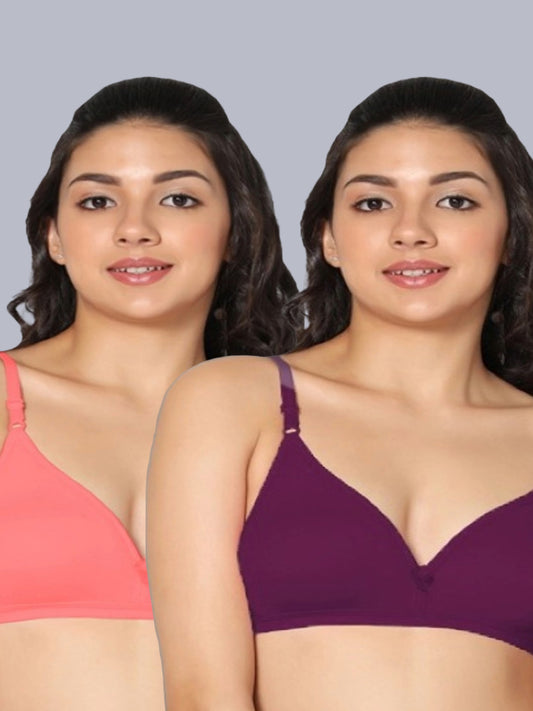 Eden02 Non Padded Medium Coverage Bra (Pack of 2)
