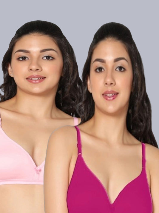 Eden02 Non Padded Medium Coverage Bra (Pack of 2)