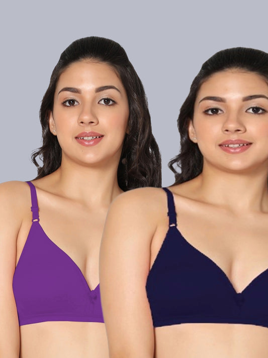Eden02 Non Padded Medium Coverage Bra (Pack of 2)