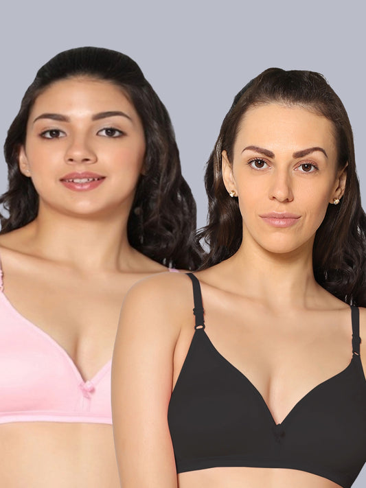 Eden02 Non Padded Medium Coverage Bra (Pack of 2)