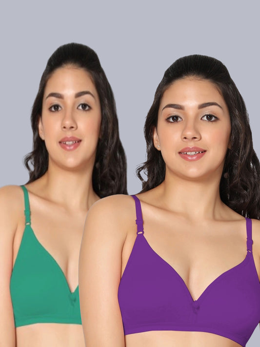 Eden02 Non Padded Medium Coverage Bra (Pack of 2)