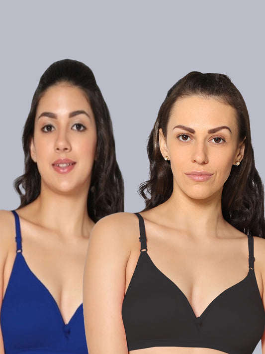 Eden02 Non Padded Medium Coverage Bra (Pack of 2)