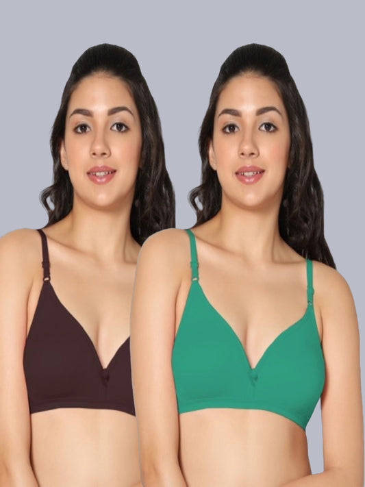 Eden02 Non Padded Medium Coverage Bra (Pack of 2)