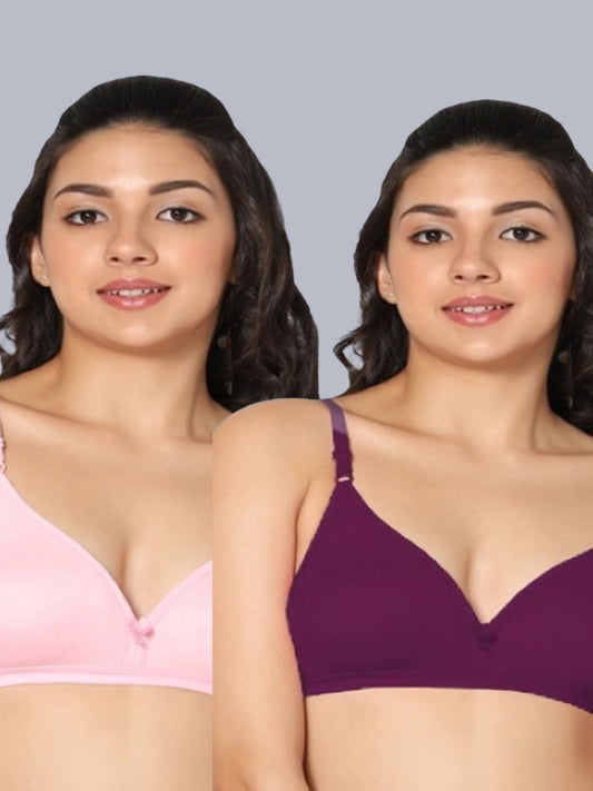 Eden02 Non Padded Medium Coverage Bra (Pack of 2)