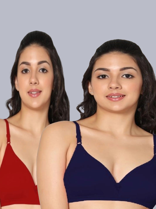Eden02 Non Padded Medium Coverage Bra (Pack of 2)