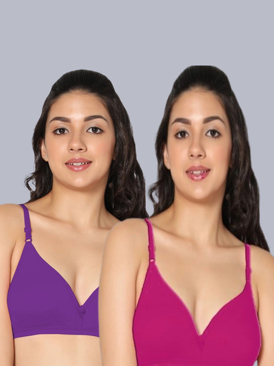 Eden02 Non Padded Medium Coverage Bra (Pack of 2)