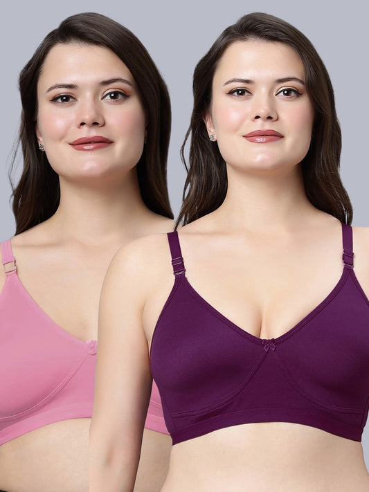 Eden08 Non Padded Full Coverage Bra (Pack of 2)