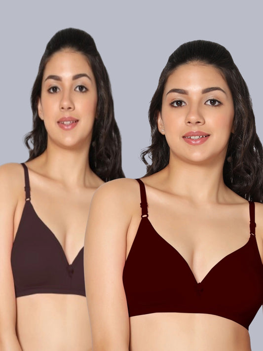 Eden02 Non Padded Medium Coverage Bra (Pack of 2)