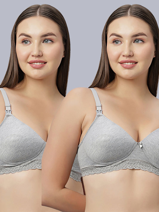 EDEN104 Full Coverage Padded Nursing/Maternity Bra  (Pack of 2)