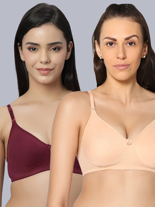 Eden101 Soft Padded Full Coverage Bra (Pack of 2)