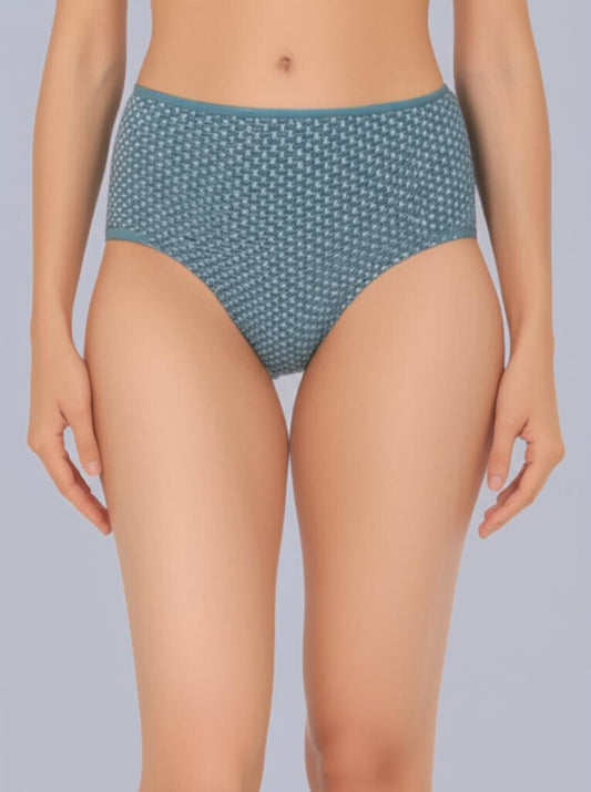 Eden Medium Rise Full Coverage Hipster Panty (Pack of 1) - Teal Green printed