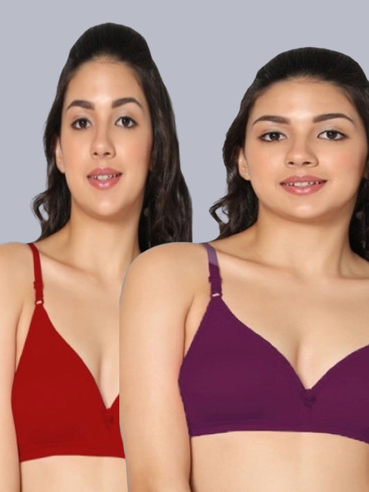 Eden02 Non Padded Medium Coverage Bra (Pack of 2)