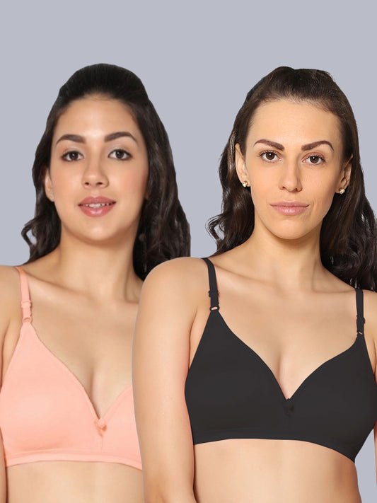Eden02 Non Padded Medium Coverage Bra (Pack of 2)