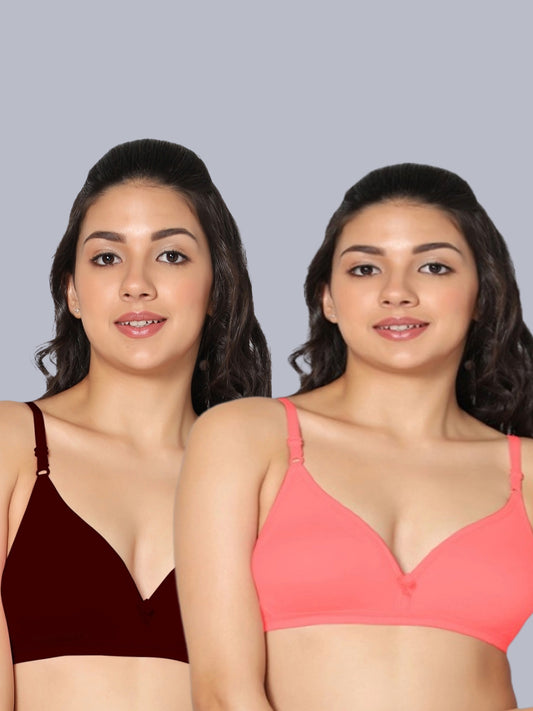 Eden02 Non Padded Medium Coverage Bra (Pack of 2)