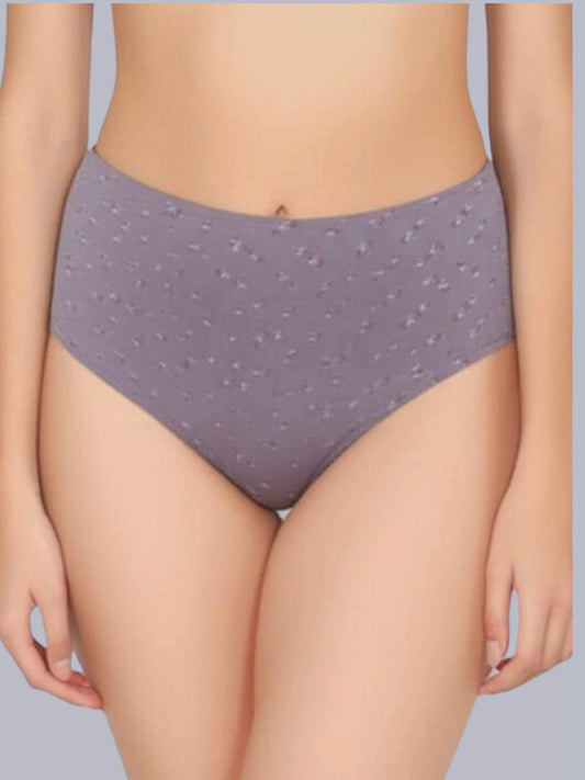 Eden Medium Rise Full Coverage Hipster Panty (Pack of 1) -Light grey printed