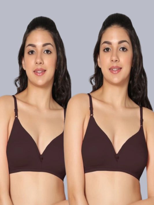 Eden02 Non Padded Medium Coverage Bra (Pack of 2)