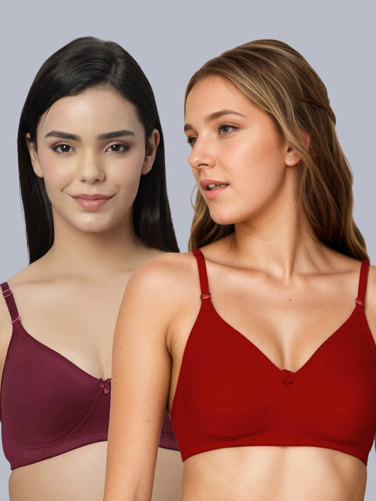 Eden101 Soft Padded Full Coverage Bra (Pack of 2)