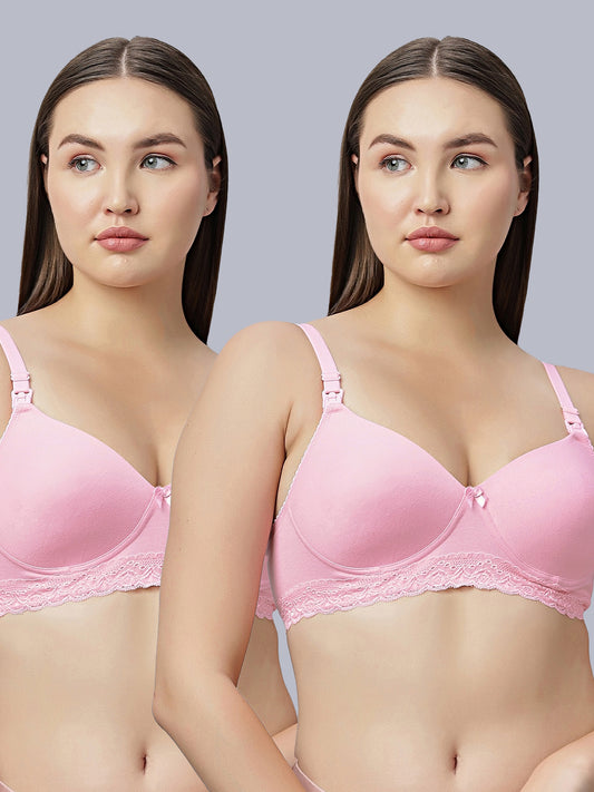 EDEN104 Full Coverage Padded Nursing/Maternity Bra  (Pack of 2)