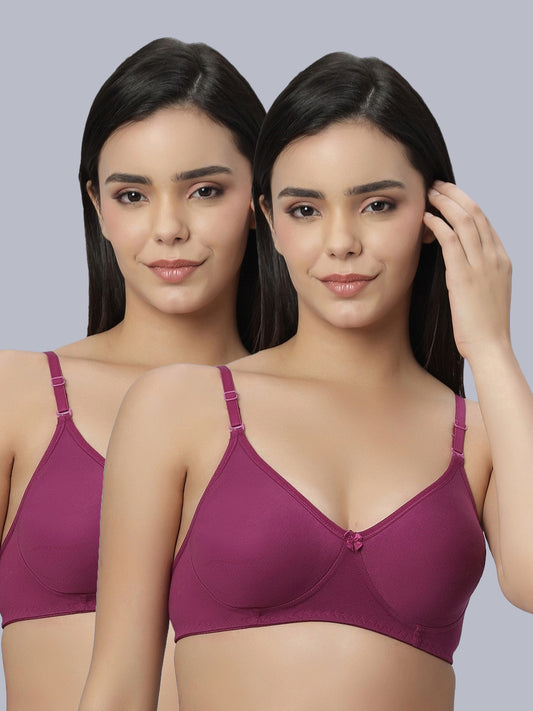 Eden101 Full Coverage Soft Padded Wine color Bra (pack of 2)