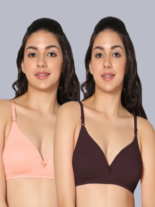 Eden02 Non Padded Medium Coverage Bra (Pack of 2)