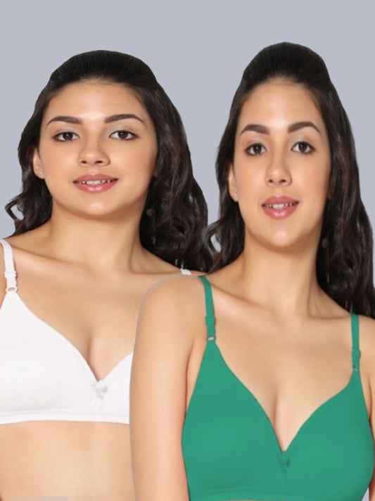 Eden02 Non Padded Medium Coverage Bra (Pack of 2)