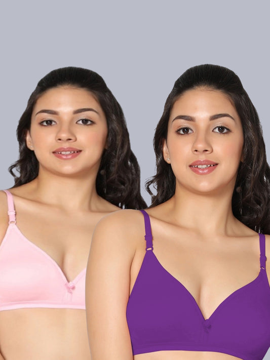 Eden02 Non Padded Medium Coverage Bra (Pack of 2)