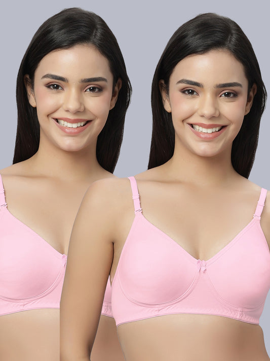 Eden101 Full Coverage Soft Padded Pink color Bra (pack of 2)