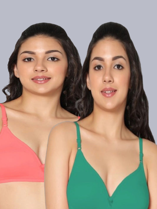 Eden02 Non Padded Medium Coverage Bra (Pack of 2)