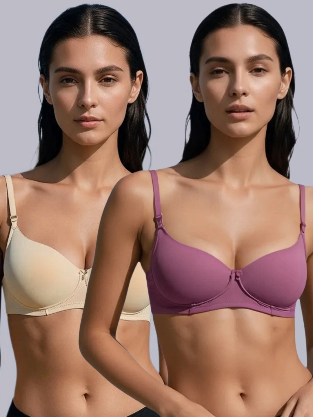 Wirefree, Padded, Plus Size, Cotton ,Medium Coverage ,Tshirt Bra, Eden 110,BEIGE-Mauve