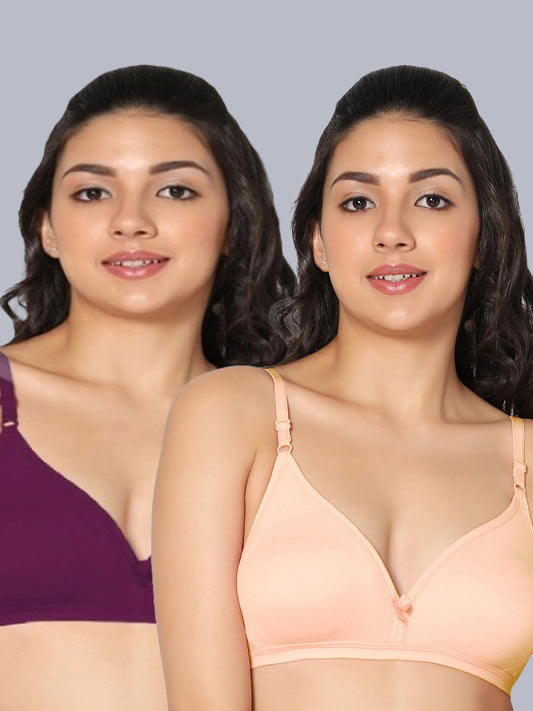 Eden02 Non Padded Medium Coverage Bra (Pack of 2)