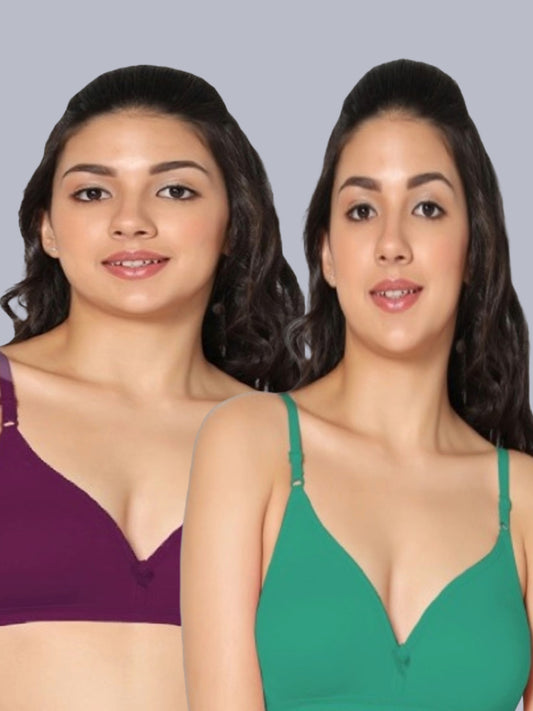 Eden02 Non Padded Medium Coverage Bra (Pack of 2)