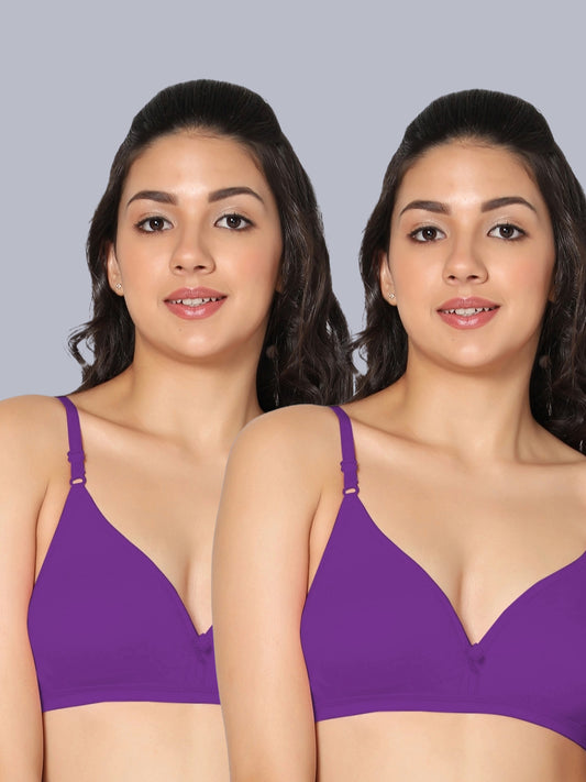 Eden02 Non Padded Medium Coverage Bra (Pack of 2)