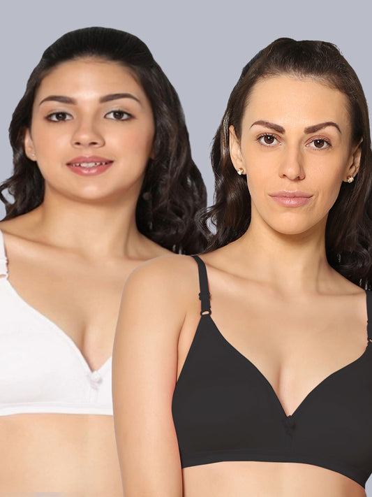 Eden02 Non Padded Medium Coverage Bra (Pack of 2)