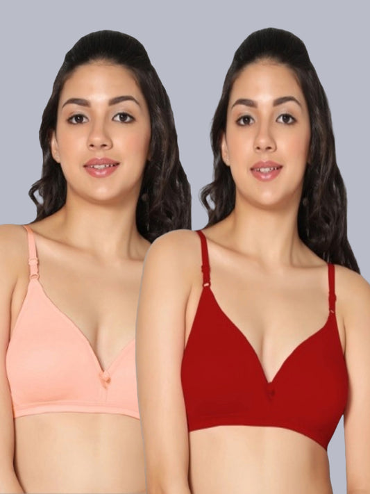Eden02 Non Padded Medium Coverage Bra (Pack of 2)